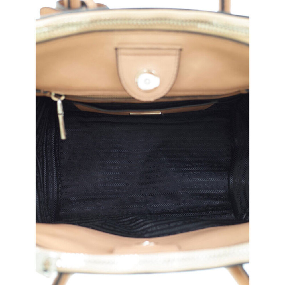Prada City Calf Twin Pocket Tote 2way Cannella Brown View 3